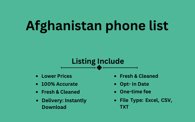 Afghanistan phone list