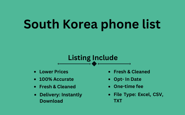 South Korea phone list
